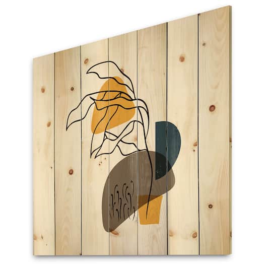 Designart - Abstract Flowers On Minimal Shapes V